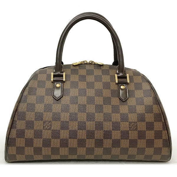 Pre-owned Louis Vuitton N41434 Rivera MM Handbag in Brown Damier/PVC/Leather.