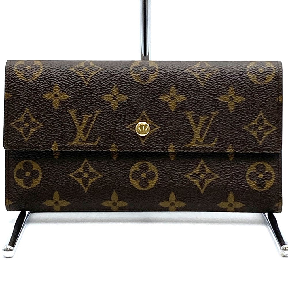 Louis Vuitton Portefeuille International M61217 Long Wallet in Monogram Canvas, Brown