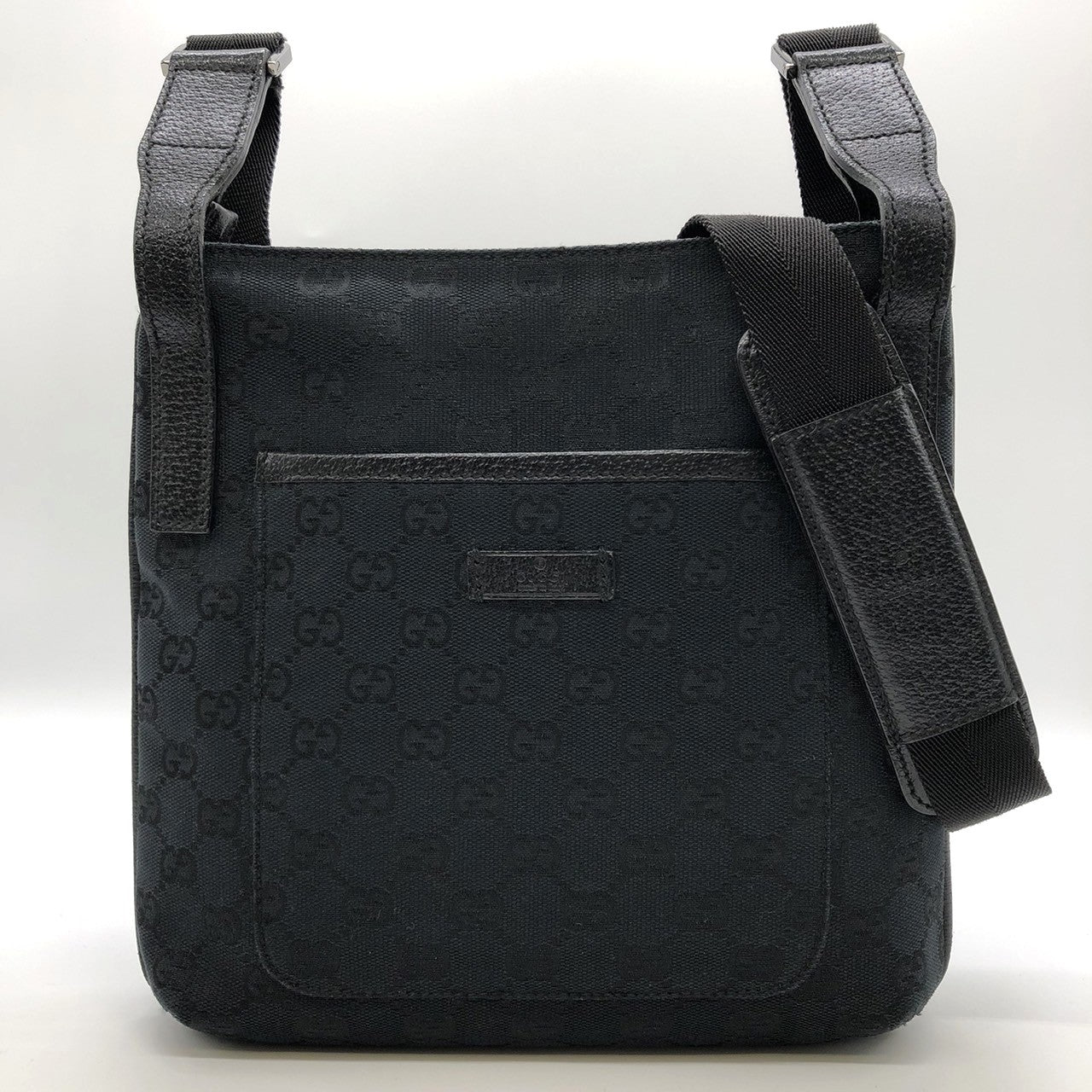Gucci 122793 Shoulder Bag in Black GG Canvas