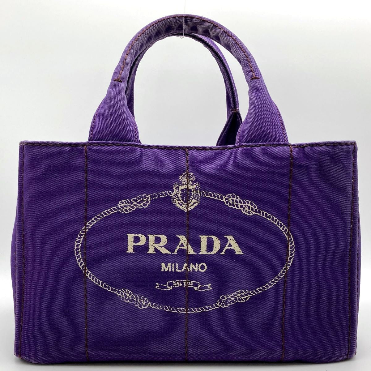 Prada BN1872 Canapa Large Tote Bag Handbag in Denim Purple