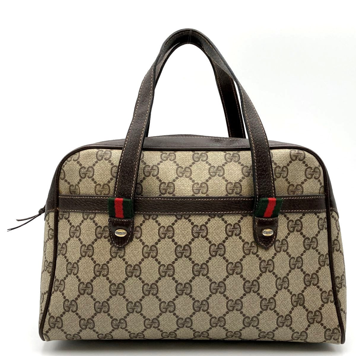 Gucci 39 02 053 GG Supreme Sherry Line Handbag in Brown PVC