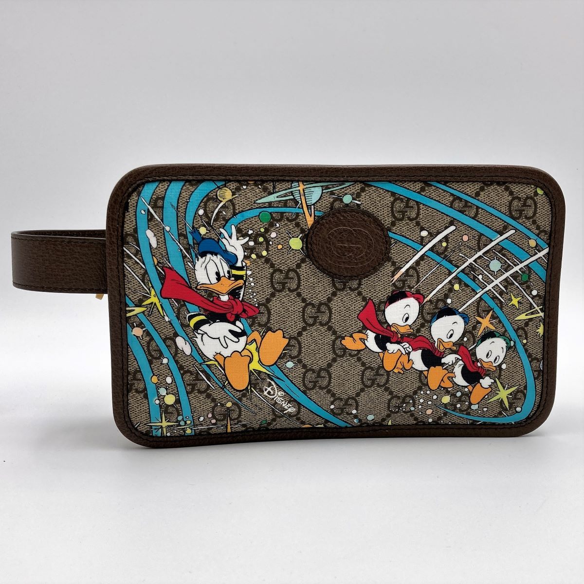 Gucci 647929 Disney Collaboration Donald Duck Second Bag GG Supreme Brown