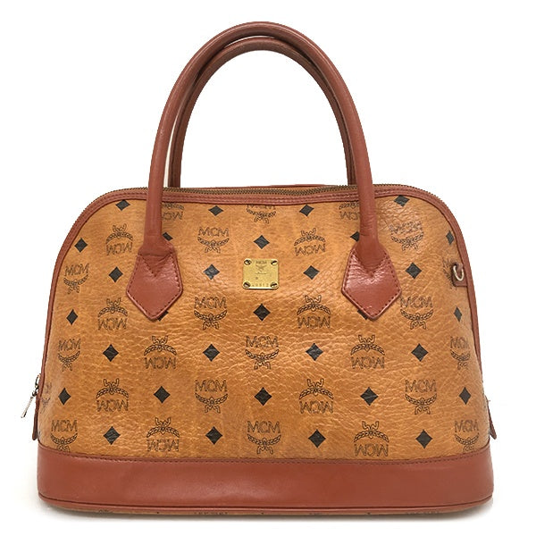 MCM Visetos 2-Way Handbag in Brown and Orange-Brown Leather, Unisex for Men and Women