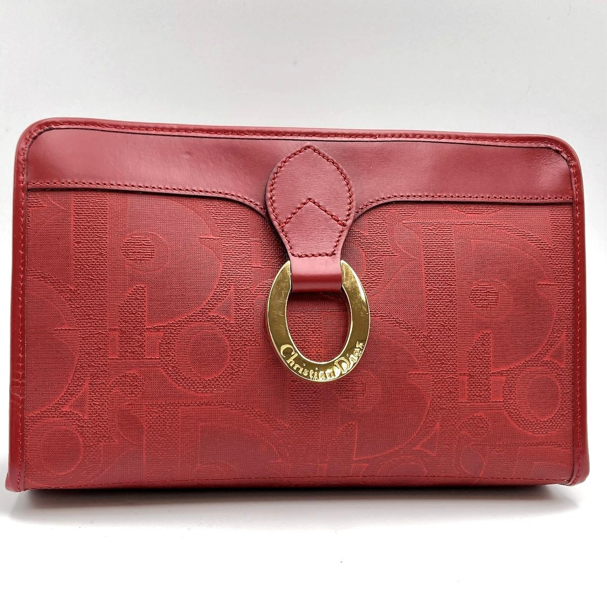 Dior clutch bag/second bag, all-over print, PVC, red