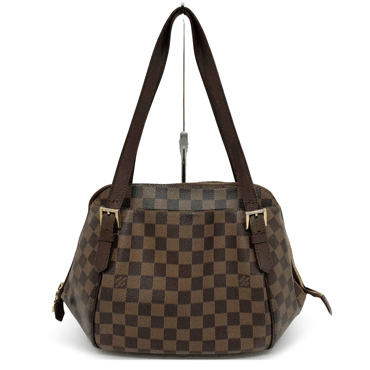 Louis Vuitton N51174 Belem MM Shoulder Bag in Damier Canvas/Leather Brown