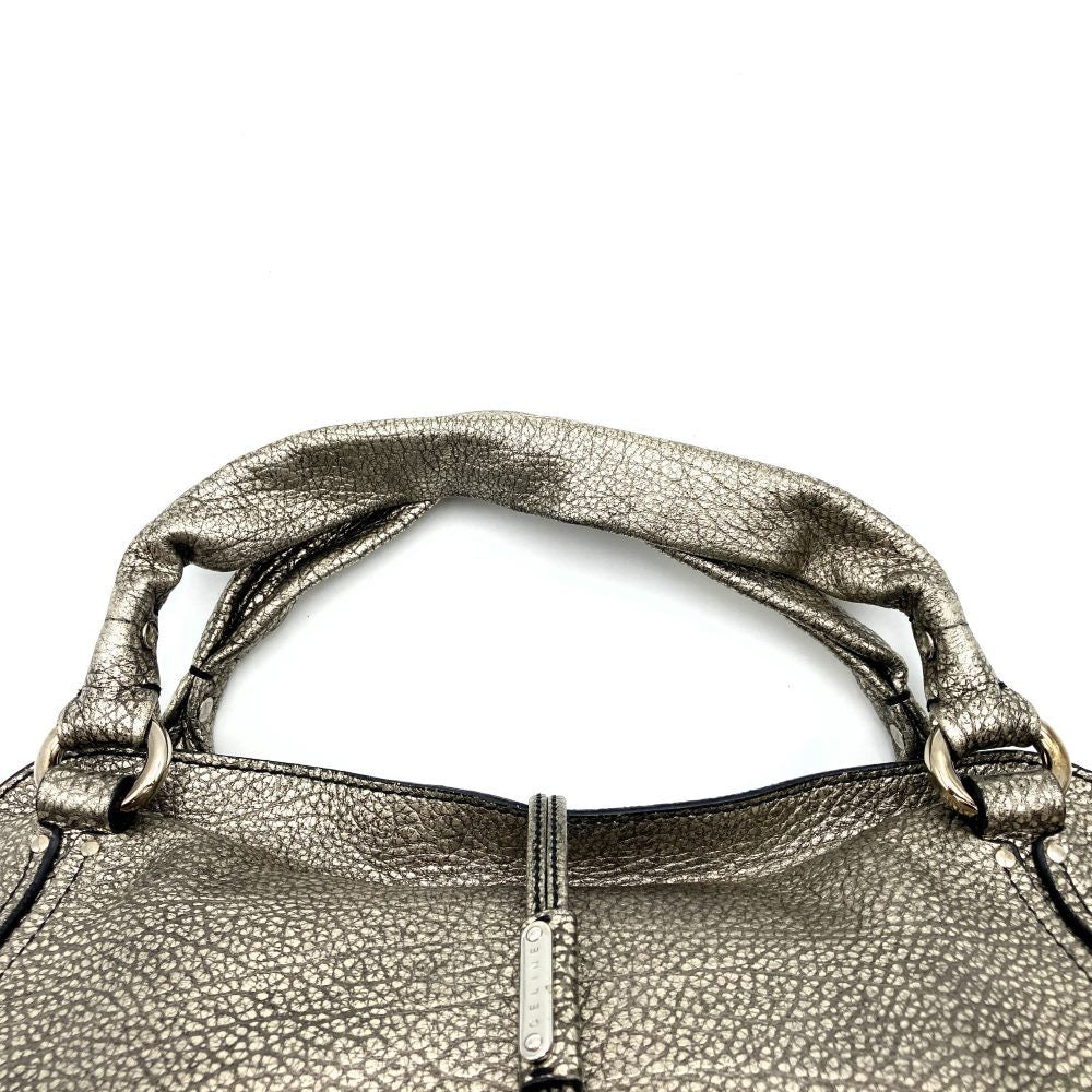 Celine Bittersweet Handbag in Silver Metallic Leather (160663)
