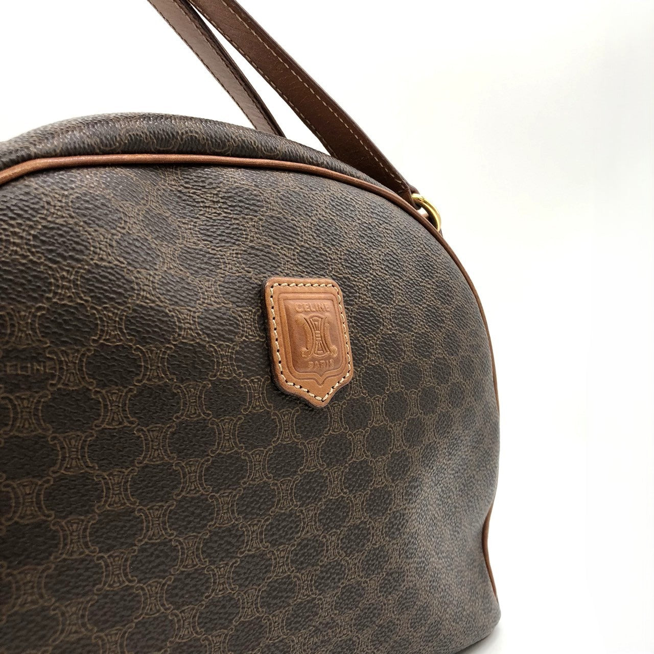 Celine MC96 Macadam Handbag in Brown PVC and Leather