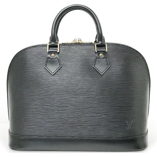Louis Vuitton M52142 Alma Epi Handbag Mini Boston Bag in Noir Black Epi Leather for Women