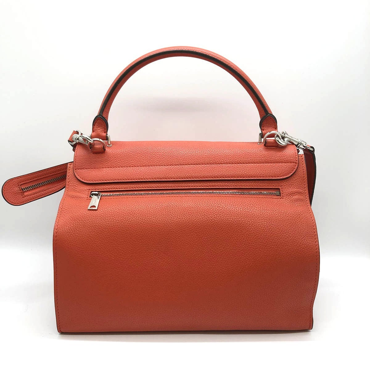 Celine Trapeze Medium 2-Way Handbag/Shoulder Bag Leather Red/Orange