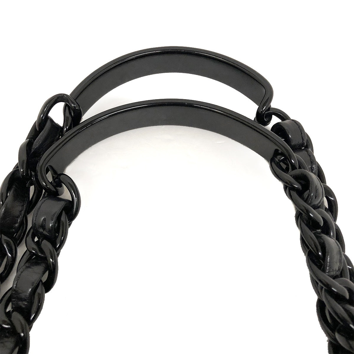 Chanel Coco Mark Plastic Chain Tote Bag Shoulder Bag Tote Bag Lambskin/Plastic Black Women's