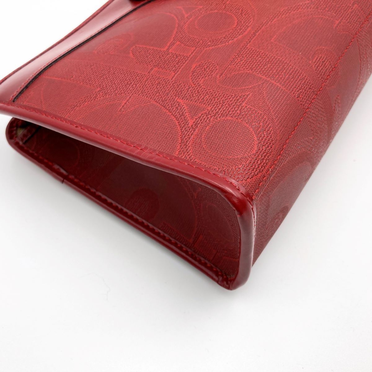 Dior clutch bag/second bag, all-over print, PVC, red