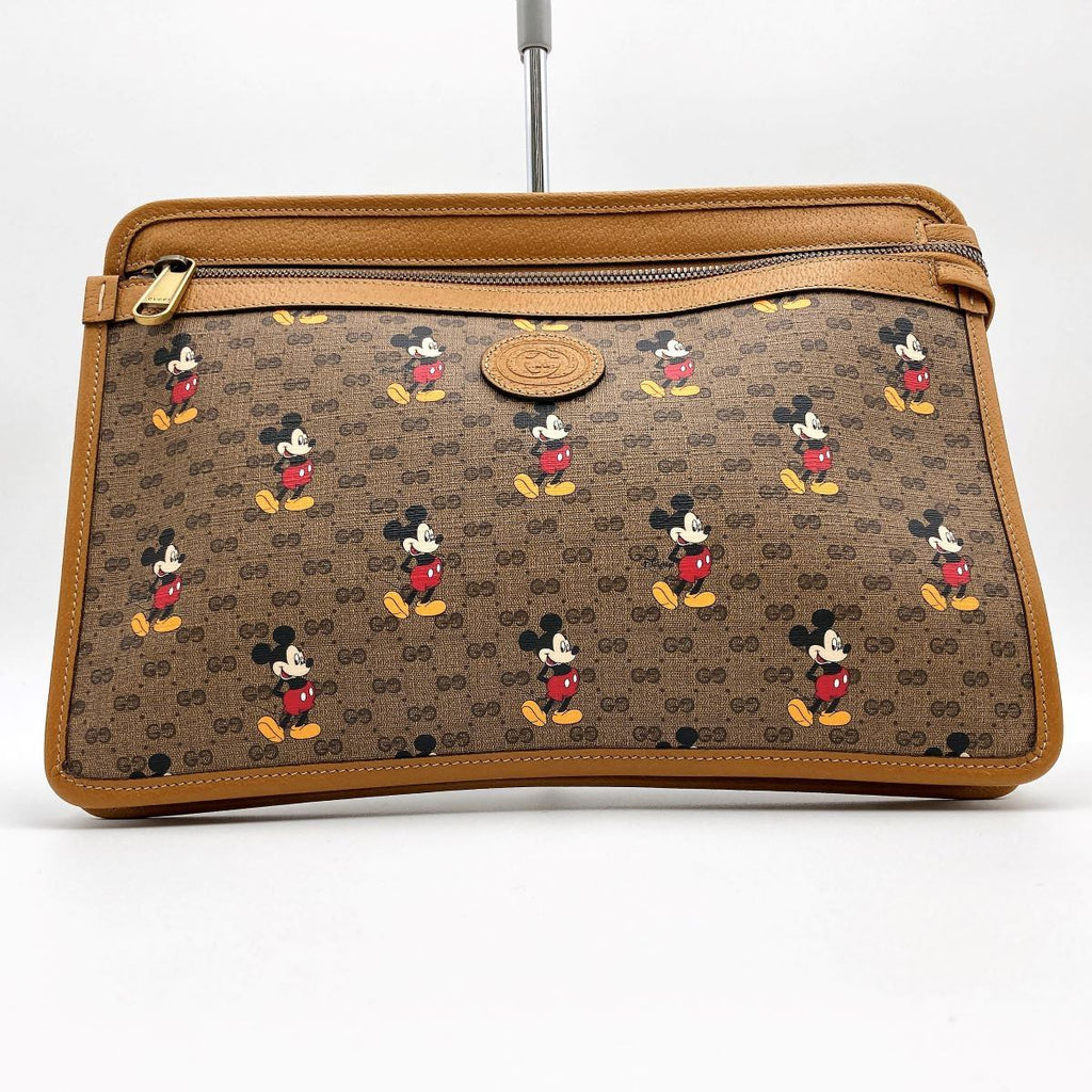Gucci 602552 GG Supreme Disney Mickey Mouse Clutch Bag/Second Bag, Beige