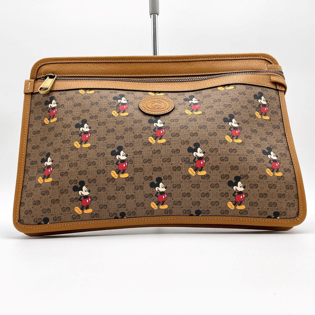 Gucci 602552 GG Supreme Disney Mickey Mouse Clutch Bag/Second Bag, Beige