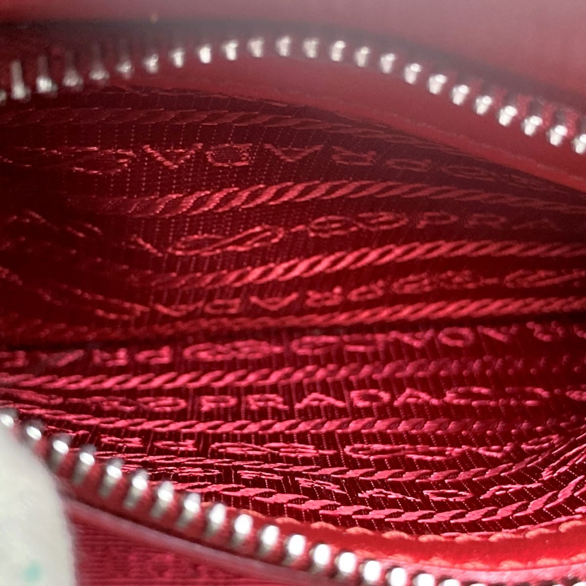 Prada Diagram Chain Shoulder Bag in Red Leather with Mini Pouch (Mirror)