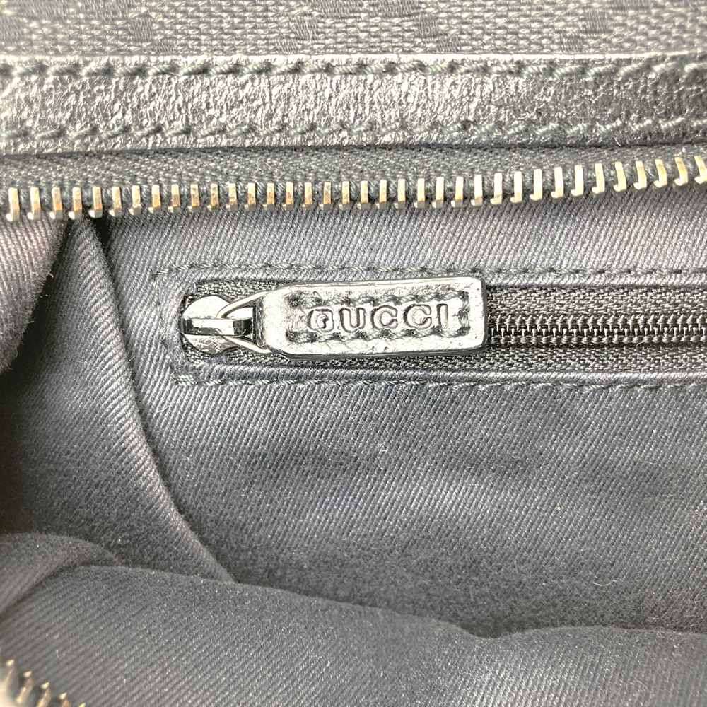 Gucci 113009 Handbag Black GG Canvas/Leather Luxury Brand