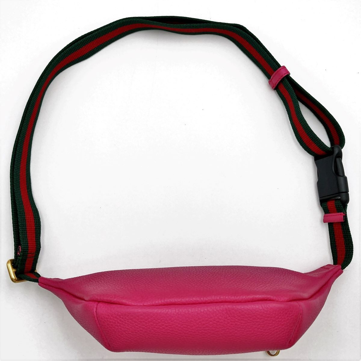 Gucci 527792 Waist Bag, Small Waist Pouch, Logo Print Leather, Pink and Green