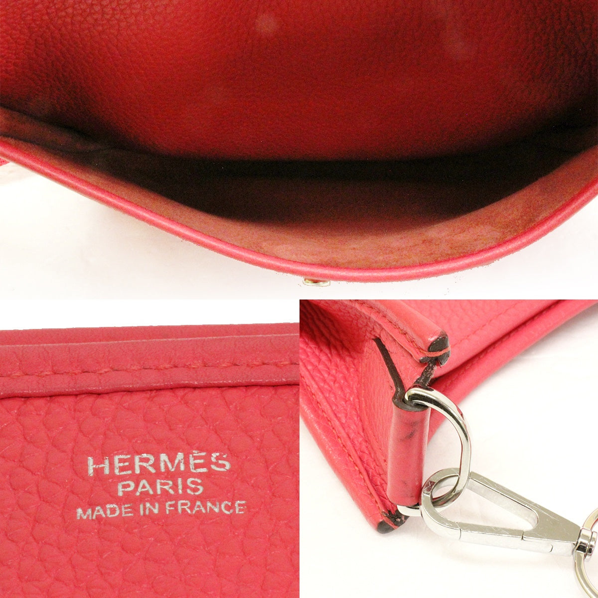Hermès Evelyne 3 PM 56277CK Shoulder Bag in Taurillon Clemence Rose Extreme (Pink) with D Stamp, Leather Crossbody Bag for Women