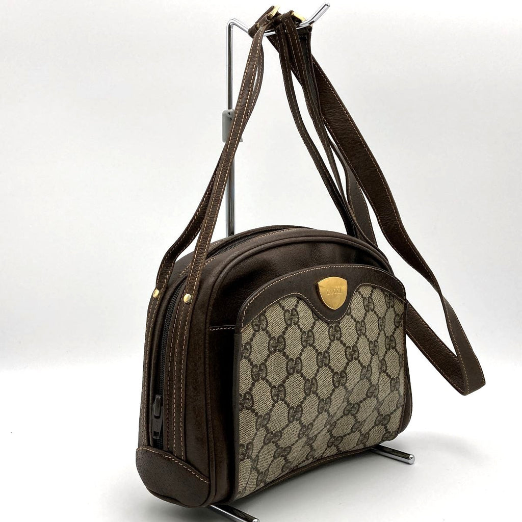 Gucci 001 261 Old Gucci GG Supreme Shoulder Bag in Brown PVC