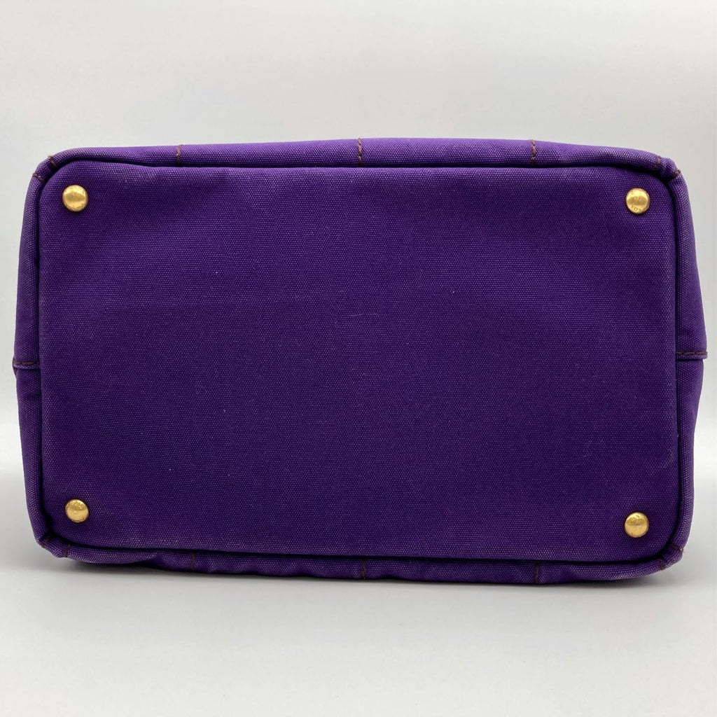 Prada BN1872 Canapa Large Tote Bag Handbag in Denim Purple