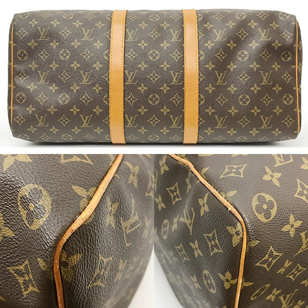 Louis Vuitton M41426/Keepall 50 Boston Bag in Monogram Canvas/Leather Ebene/Brown, Unisex