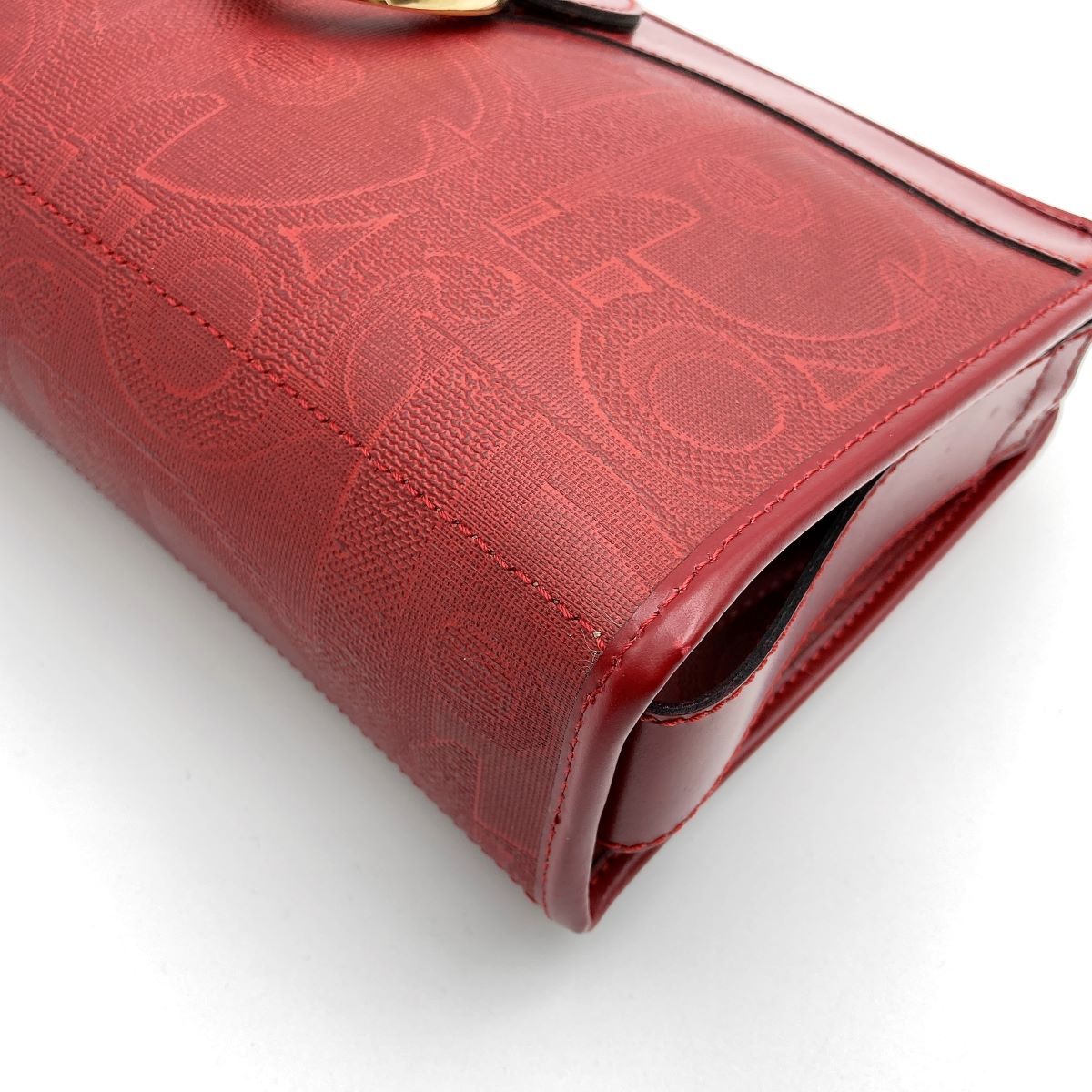 Dior clutch bag/second bag, all-over print, PVC, red