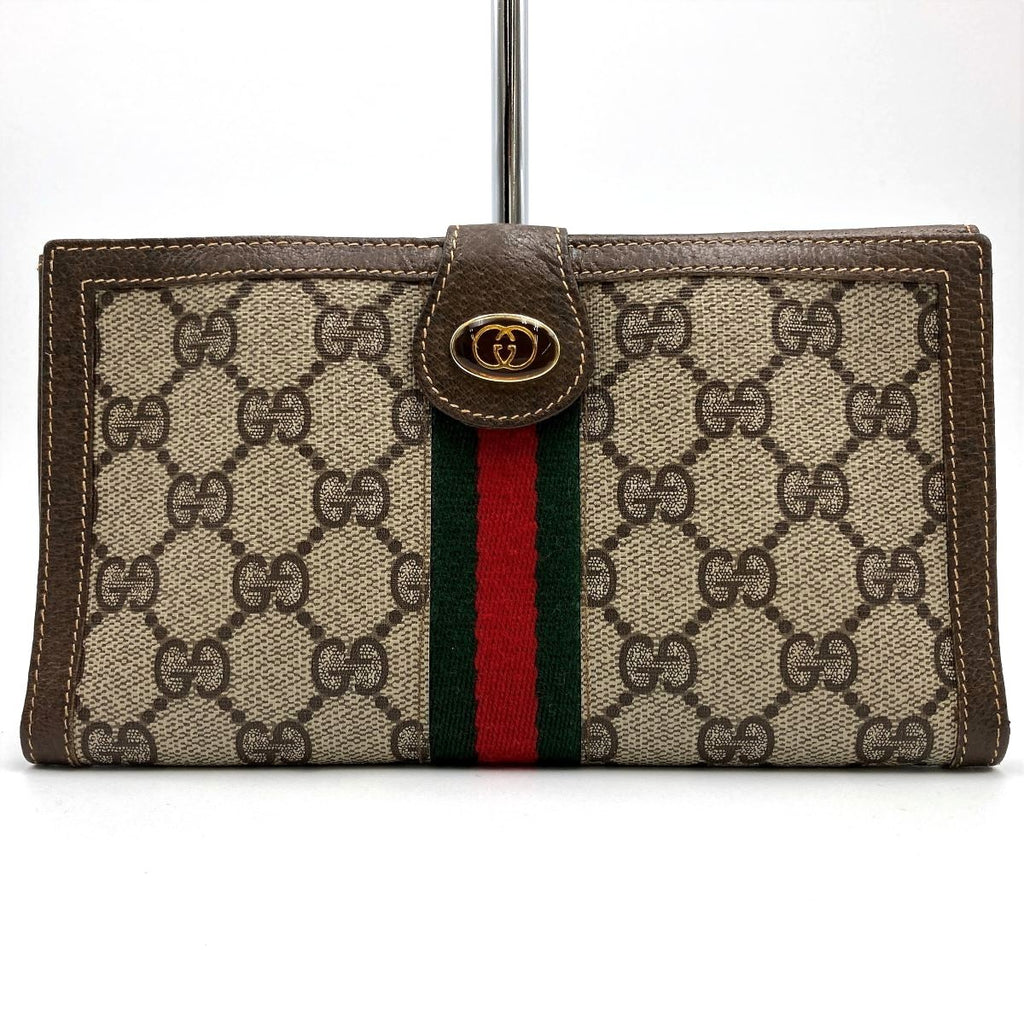 Gucci Old Gucci Bifold Long Wallet Sherry GG Supreme