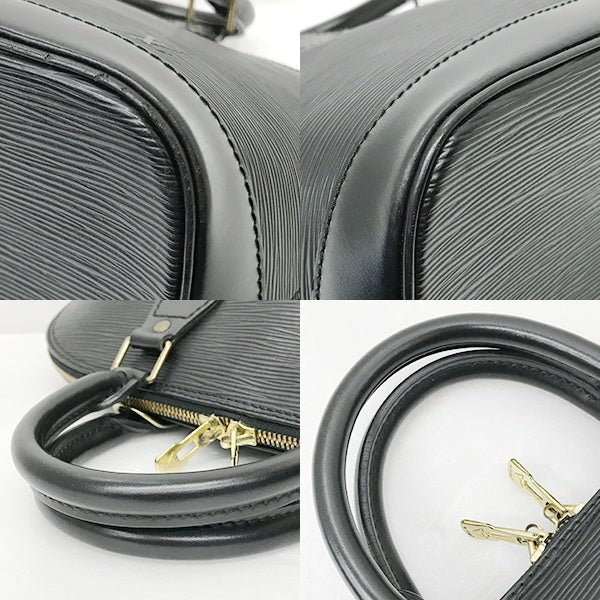 Louis Vuitton M52142 Alma Epi Handbag Mini Boston Bag in Noir Black Epi Leather for Women