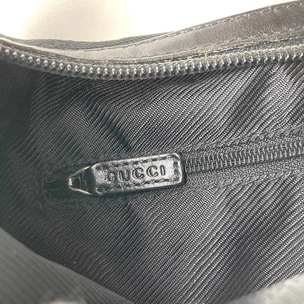 Gucci 001 4204 Shoulder Bag/Handbag in Black GG Canvas/Leather, Brand Name