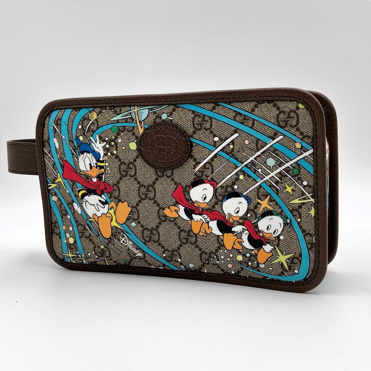Gucci 647929 Disney Collaboration Donald Duck Second Bag GG Supreme Brown