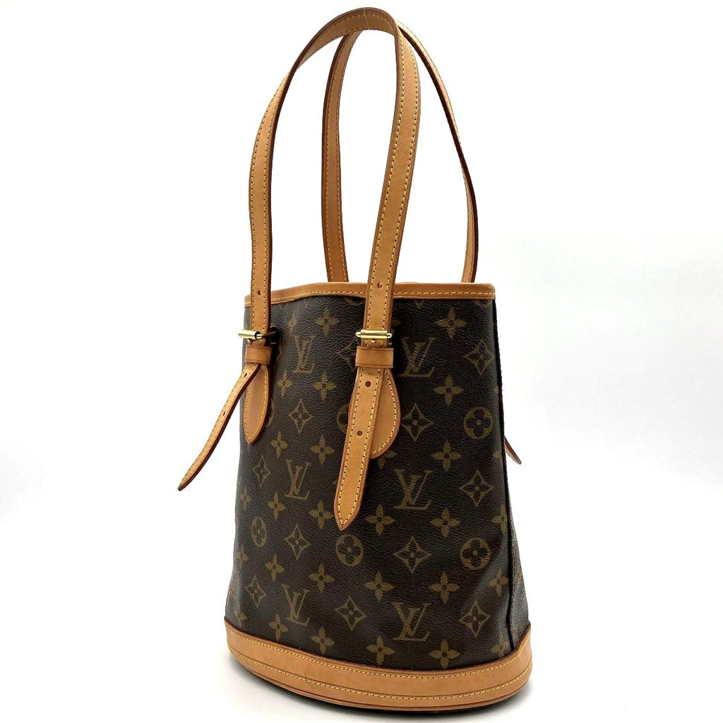 Louis Vuitton M42238 Bucket PM Tote Bag, Bucket-Shaped Bag, Monogram Canvas, Brown