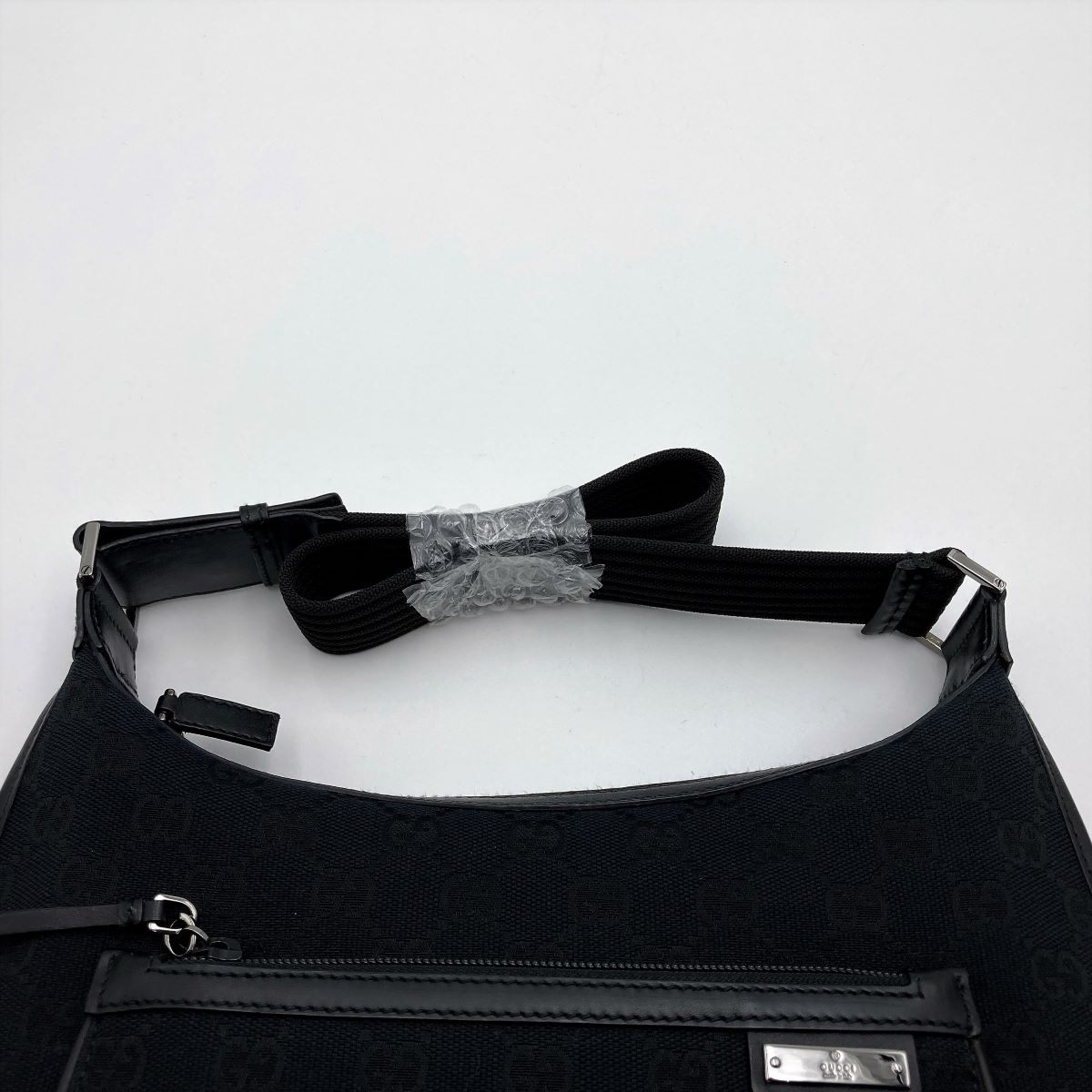 Gucci 001 4198 Shoulder Bag in GG Canvas, Black