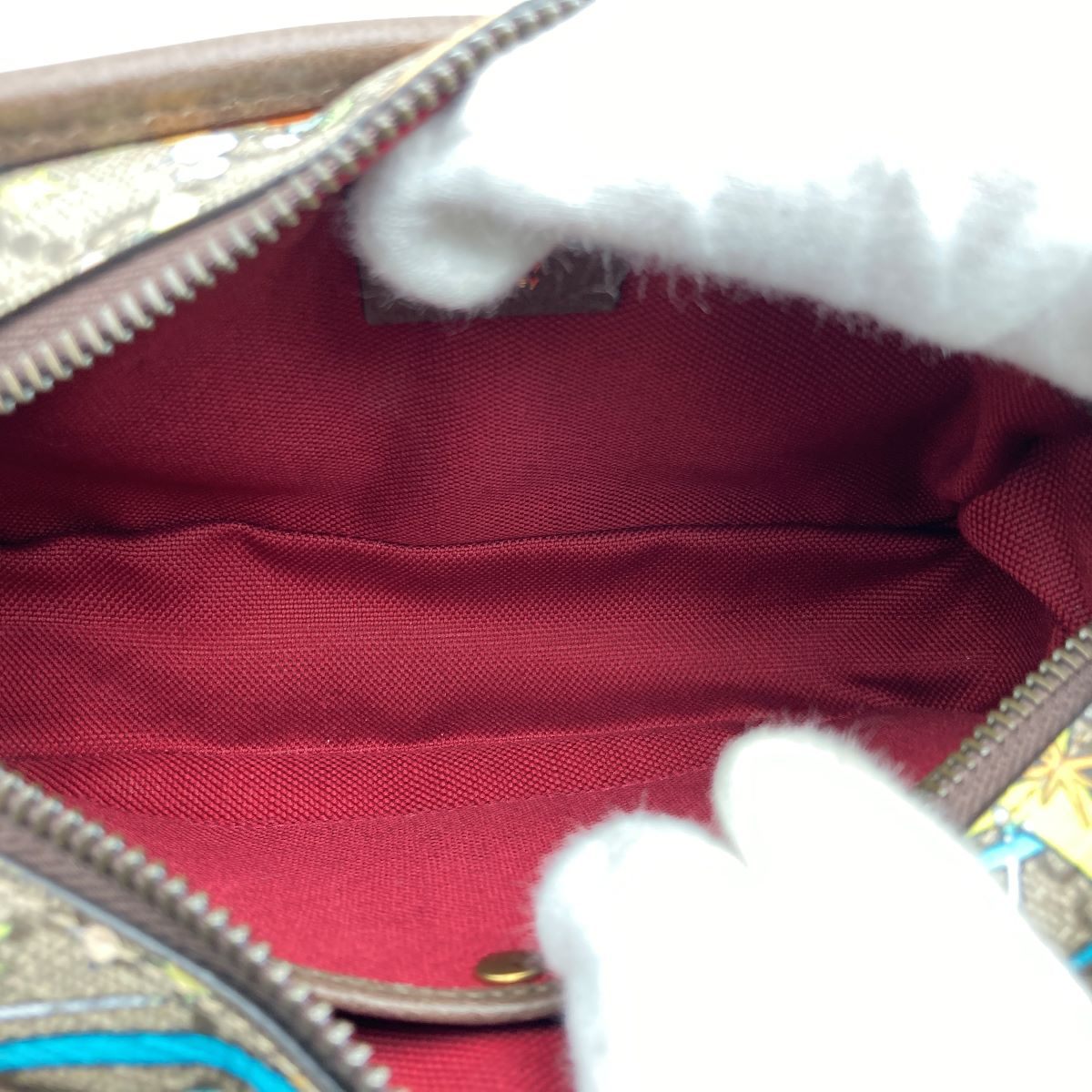 Gucci 647929 Disney Collaboration Donald Duck Second Bag GG Supreme Brown