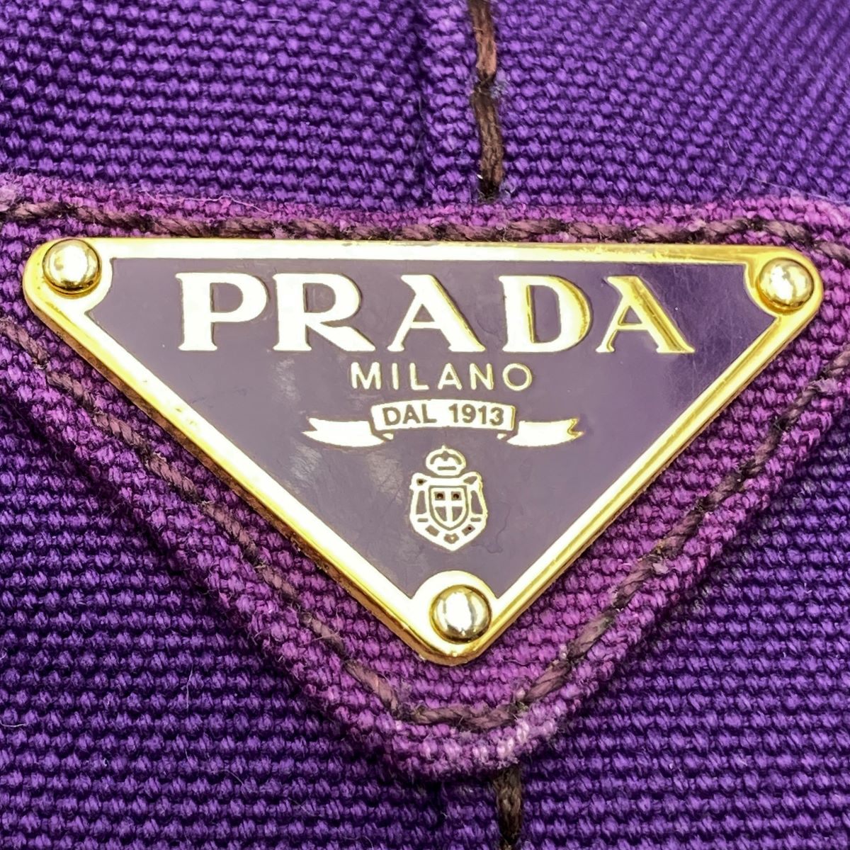 Prada BN1872 Canapa Large Tote Bag Handbag in Denim Purple