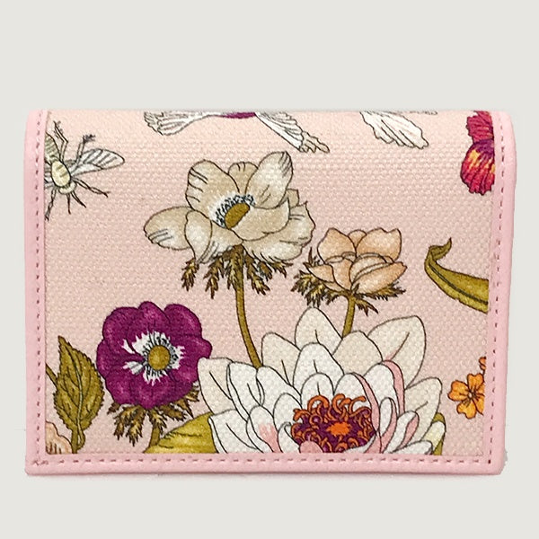 Unused/Boxed Gucci 577347 GG Marmont Flora Bifold Wallet with Coin Purse, Pink Canvas and Leather
