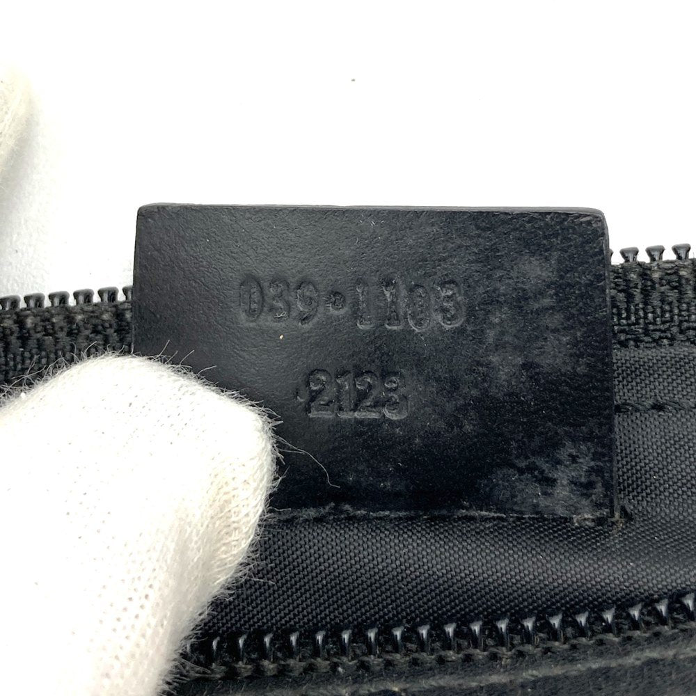 Gucci 039 1103 Handbag Accessory Pouch Black GG Canvas Brand High-End Brand