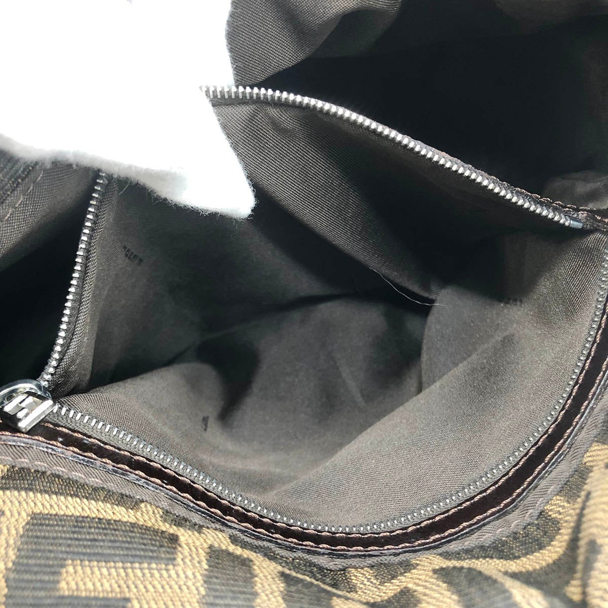 Fendi Mamma Baguette handbag in brown Zucca canvas with silver hardware