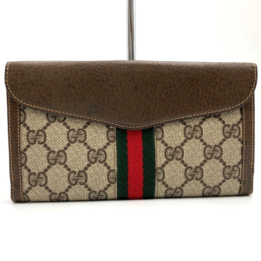 Gucci Old Gucci Bifold Long Wallet Sherry GG Supreme