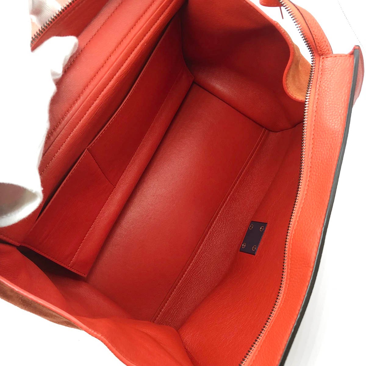 Celine Trapeze Medium 2-Way Handbag/Shoulder Bag Leather Red/Orange