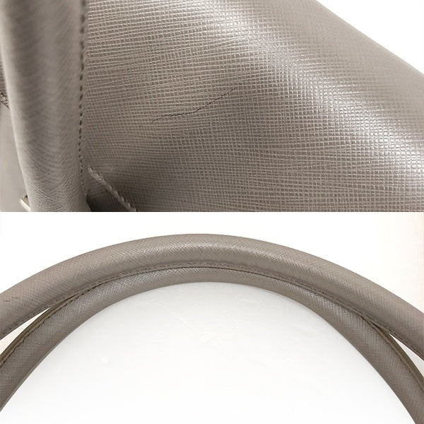 Salvatore Ferragamo shoulder bag in metallic silver and gray leather, DH-21 A234, for women.