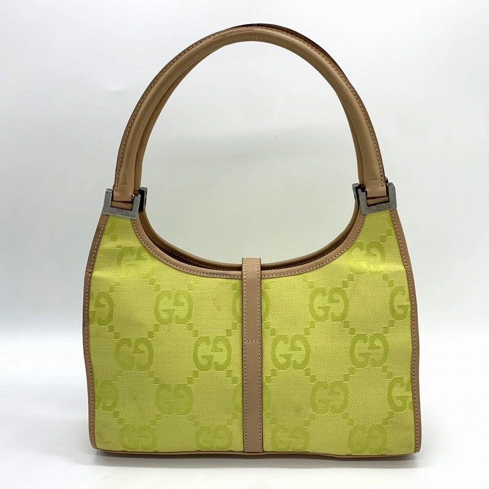 Pre-owned Gucci 002 1068 Jackie Shoulder Bag, Mini Bag, Slim, Yellow/Beige, GG Canvas and Leather.