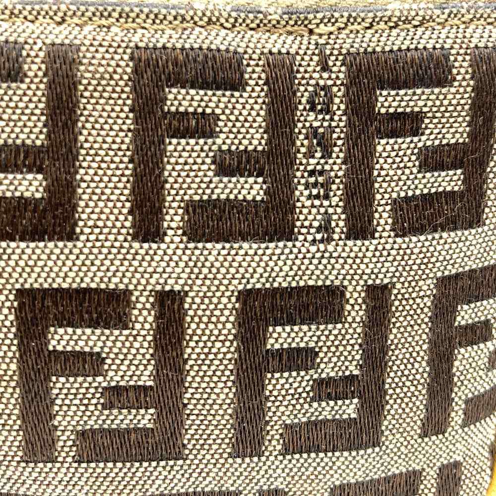 Fendi Zucchino Coin Case with Keychain CA1611916 Canvas Brown/Yellow