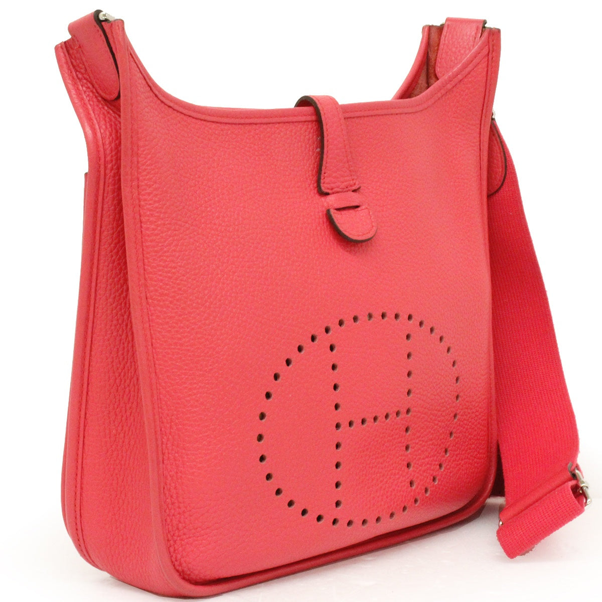Hermès Evelyne 3 PM 56277CK Shoulder Bag in Taurillon Clemence Rose Extreme (Pink) with D Stamp, Leather Crossbody Bag for Women
