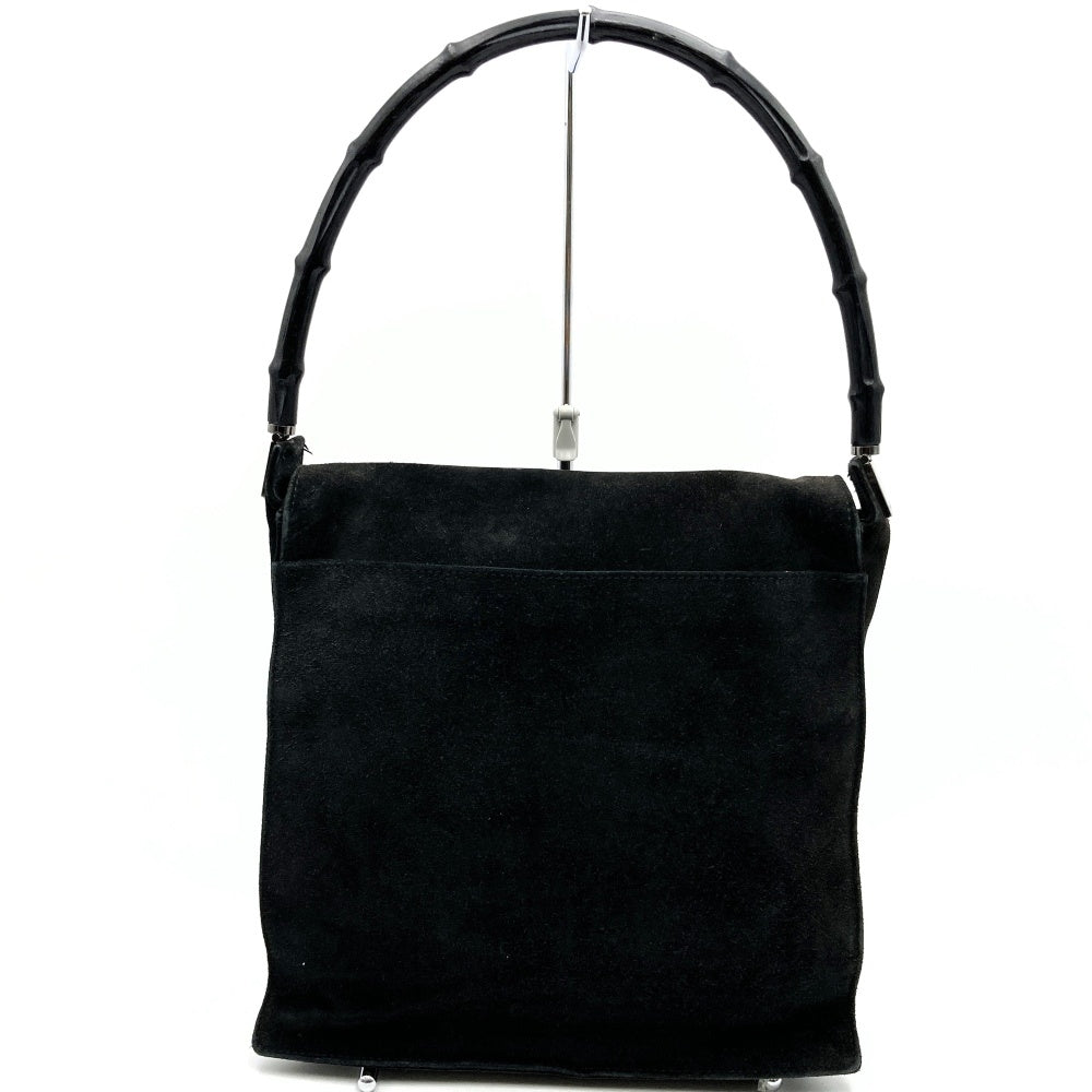 Gucci handbag shoulder bag one shoulder bamboo suede black