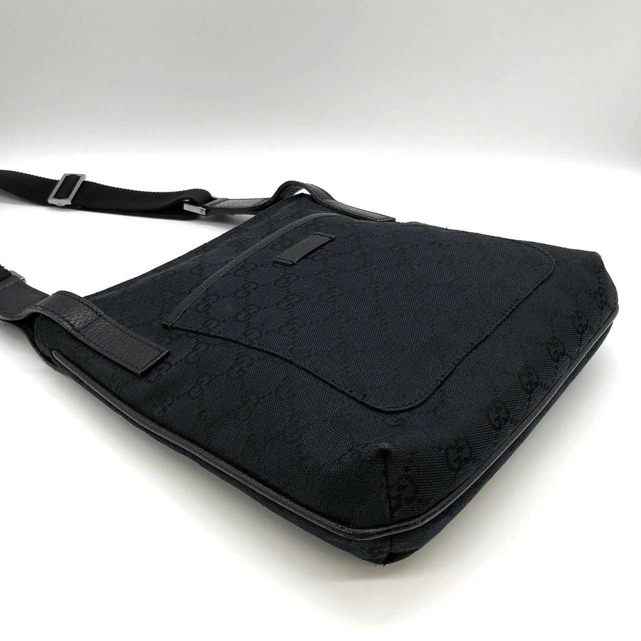 Gucci 122793 Shoulder Bag in Black GG Canvas