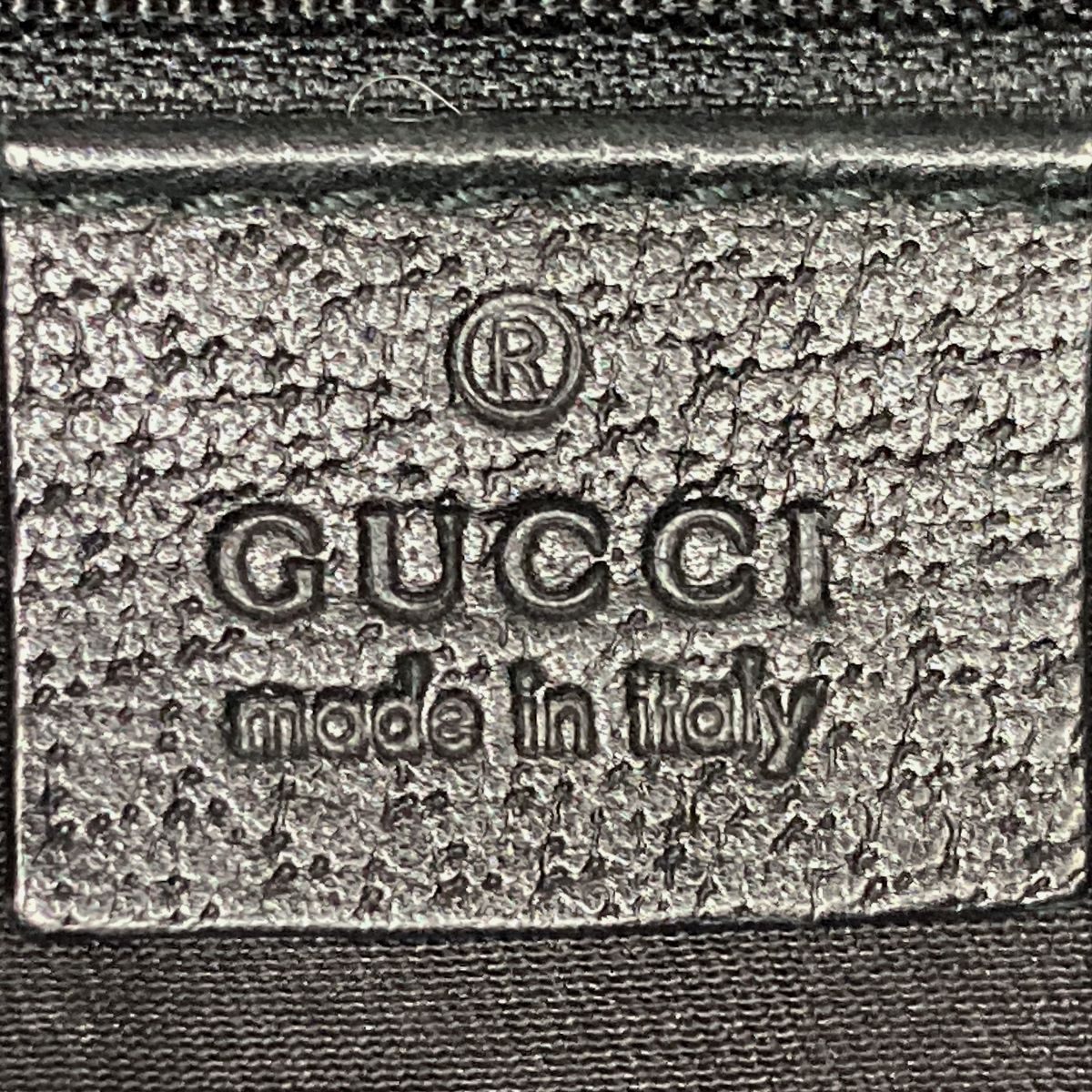 Gucci 131326 Crossbody Shoulder Bag, GG Canvas and Leather, Abbey Line, Thin, Square, Black
