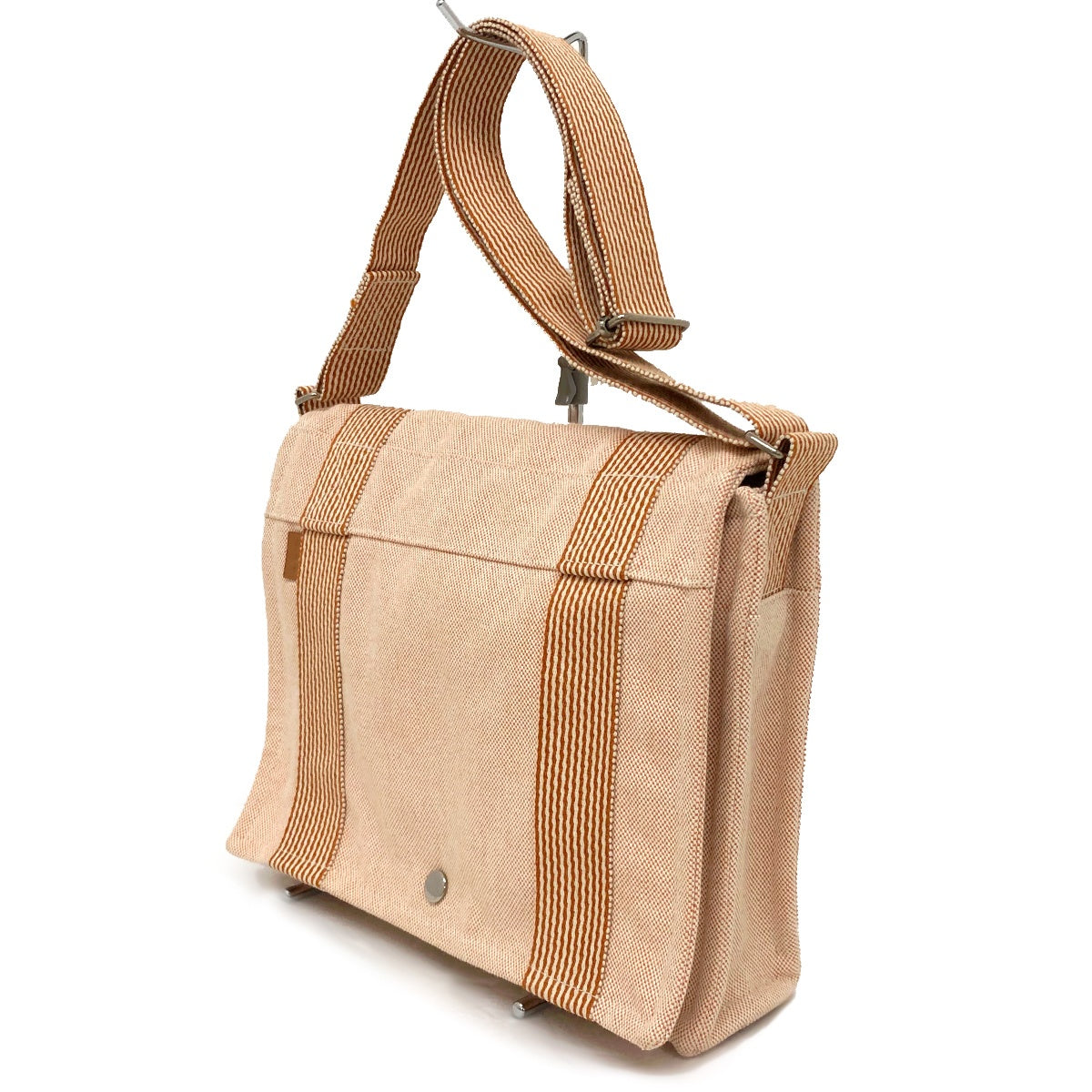 Hermès New Fouleaux Bassus PM Shoulder Bag, Crossbody Canvas, Orange, Perfect for Commuting to School or Work