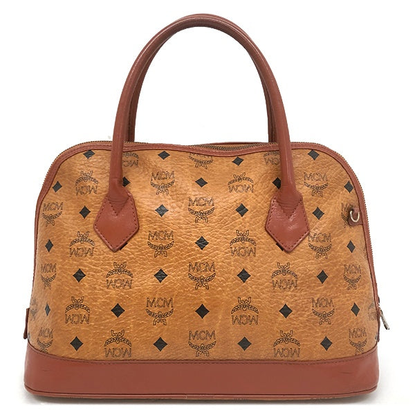 MCM Visetos 2-Way Handbag in Brown and Orange-Brown Leather, Unisex for Men and Women