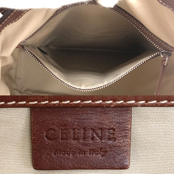 Celine S-SN-1120/S-PA-1011 Tote Bag Shoulder Bag Canvas/Leather Black/Brown