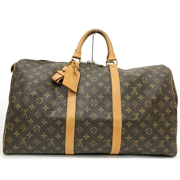 Louis Vuitton M41426/Keepall 50 Boston Bag in Monogram Canvas/Leather Ebene/Brown, Unisex