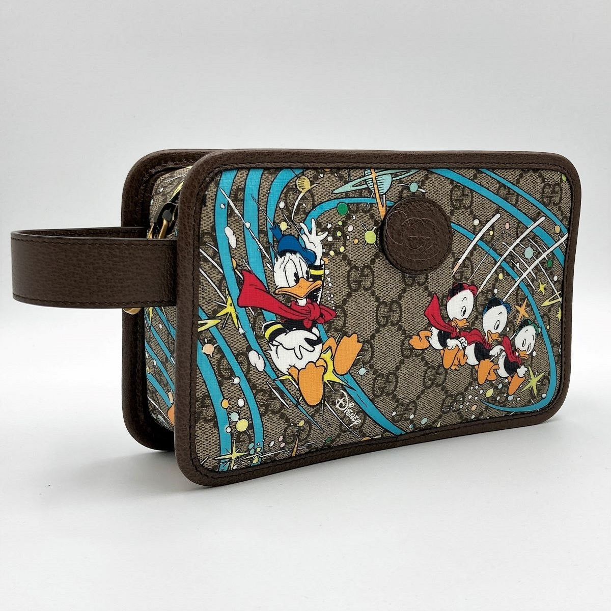 Gucci 647929 Disney Collaboration Donald Duck Second Bag GG Supreme Brown
